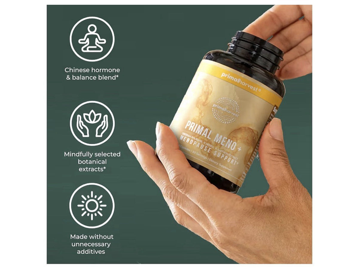 Primal Harvest Meno+ Menopause Support with Chinese Herbs Mood Support 2 Packs