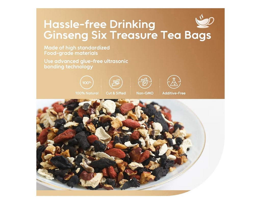 FullChea Ginseng Six Treasure Herbal kidney detox cleanse Support Wellness 30Tb 