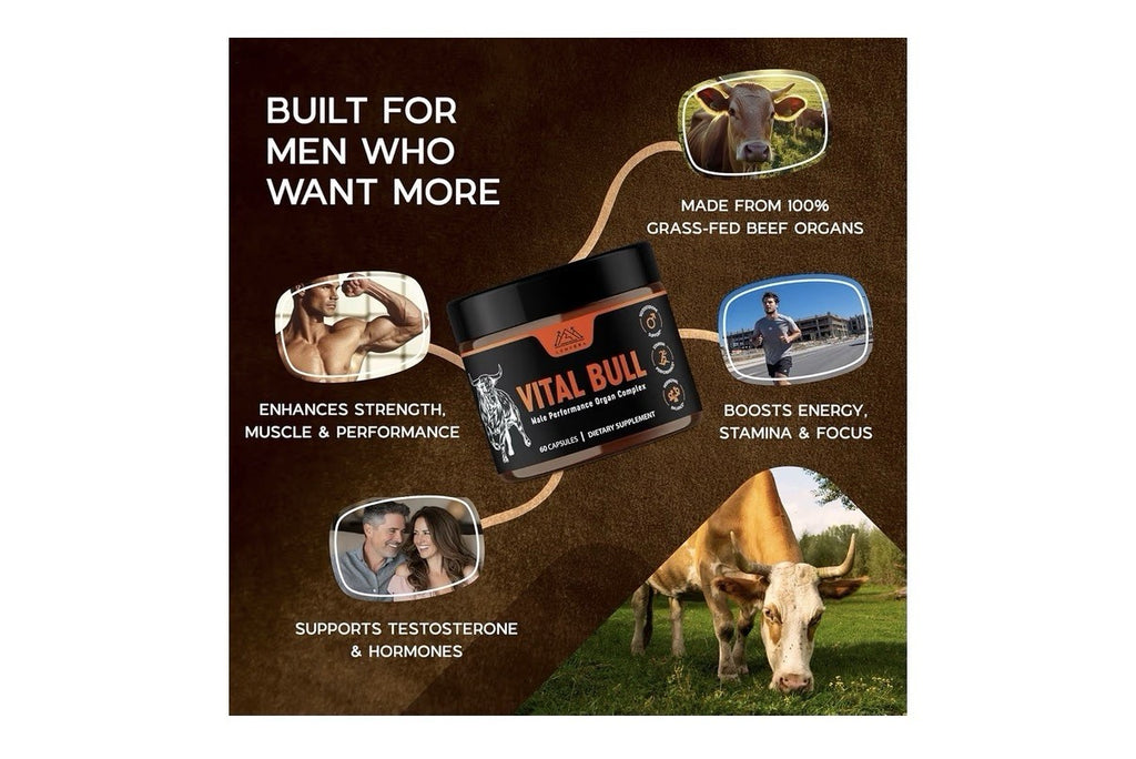 3 Pack Lonvera Vital Bull Male Performance Beef Organ Grass Fed For Men