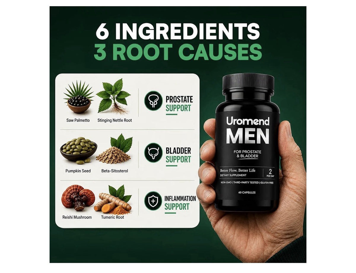 Uromend Men For Prostate & Bladder Better Flow Better Life Urinary Health 60caps
