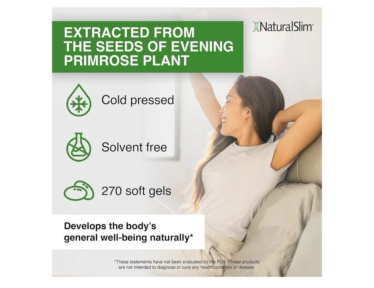 NaturalSlim Metaboil 500 Evening Primrose Oil for Women Health Metabolism 270sg
