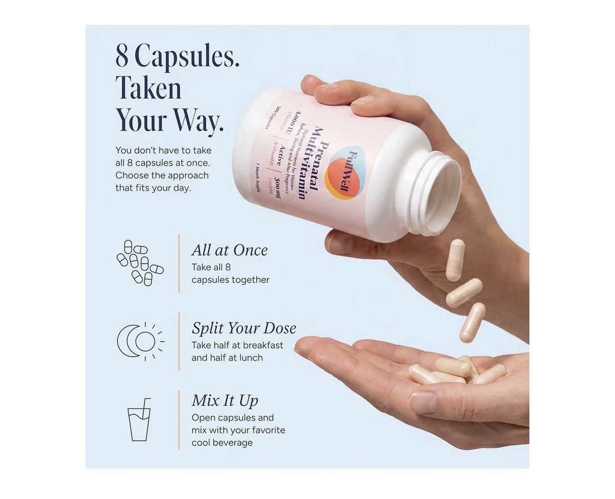 FullWell Prenatal Multivitamin Optimal Nutrients For Women Pregnancy 240capsules