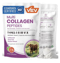 VEV Multi Collagen Peptides Powder Types I, II, III, V & X Unflavored 82 Serving
