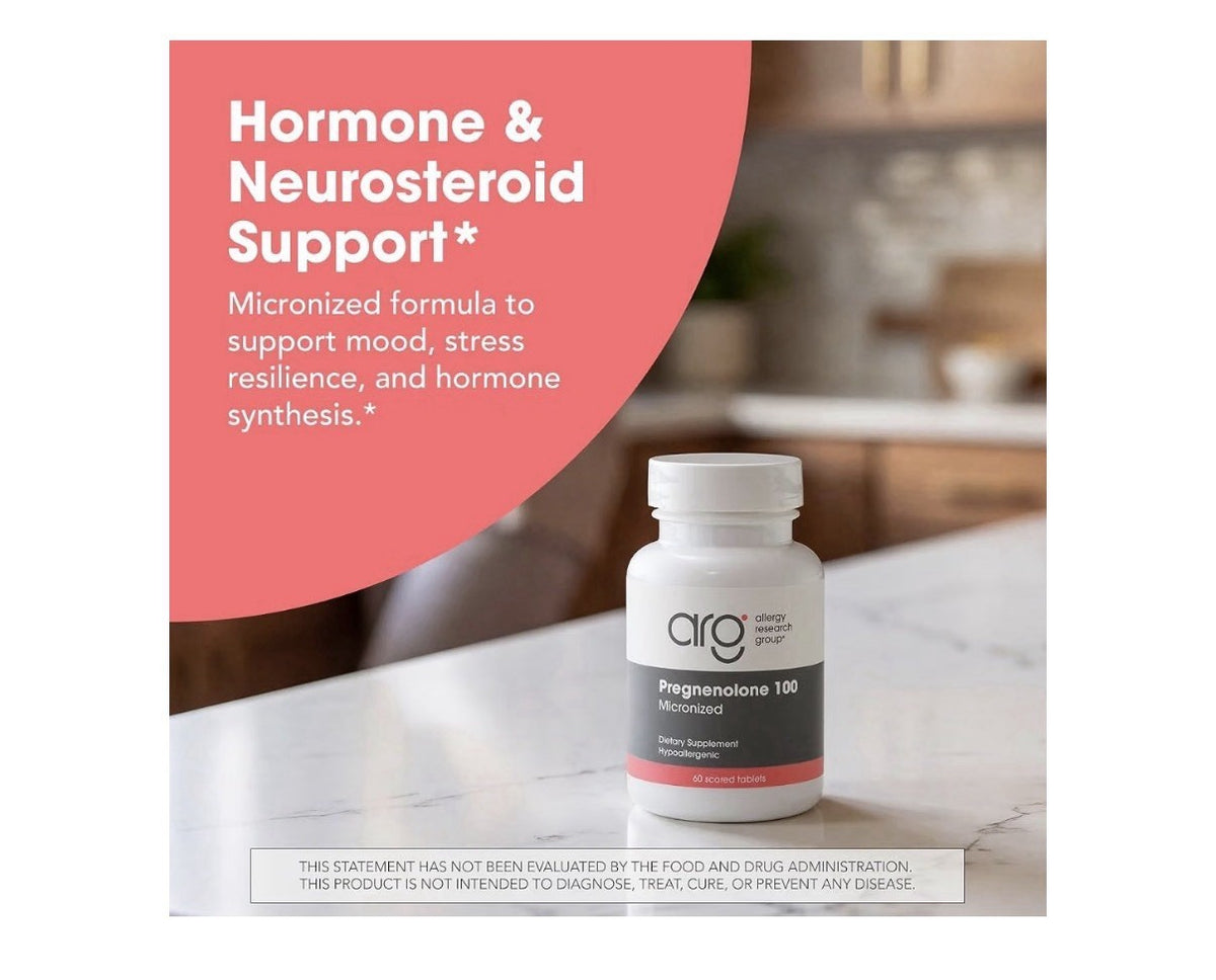 Allergy Research Group Pregnenolone 100 mg Micronized Hormone Precursor Support