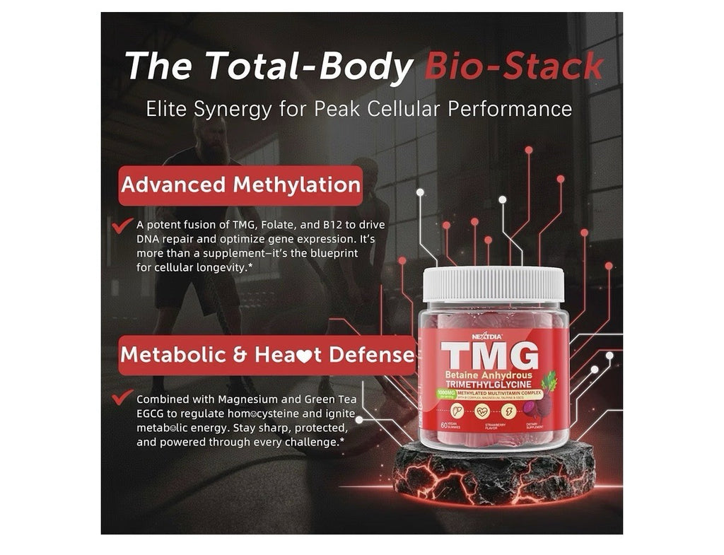Nextdia TMG Gummies Betaine Anhydrous Trimethylglycine Methylated Vitamins 2Pack