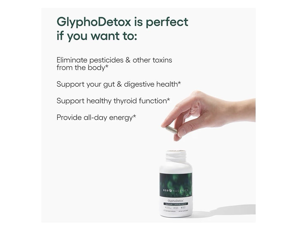 EcoNugenics GlyphoDetox Supplement Cleanse Glyphosate Pesticides Defense 60 Caps