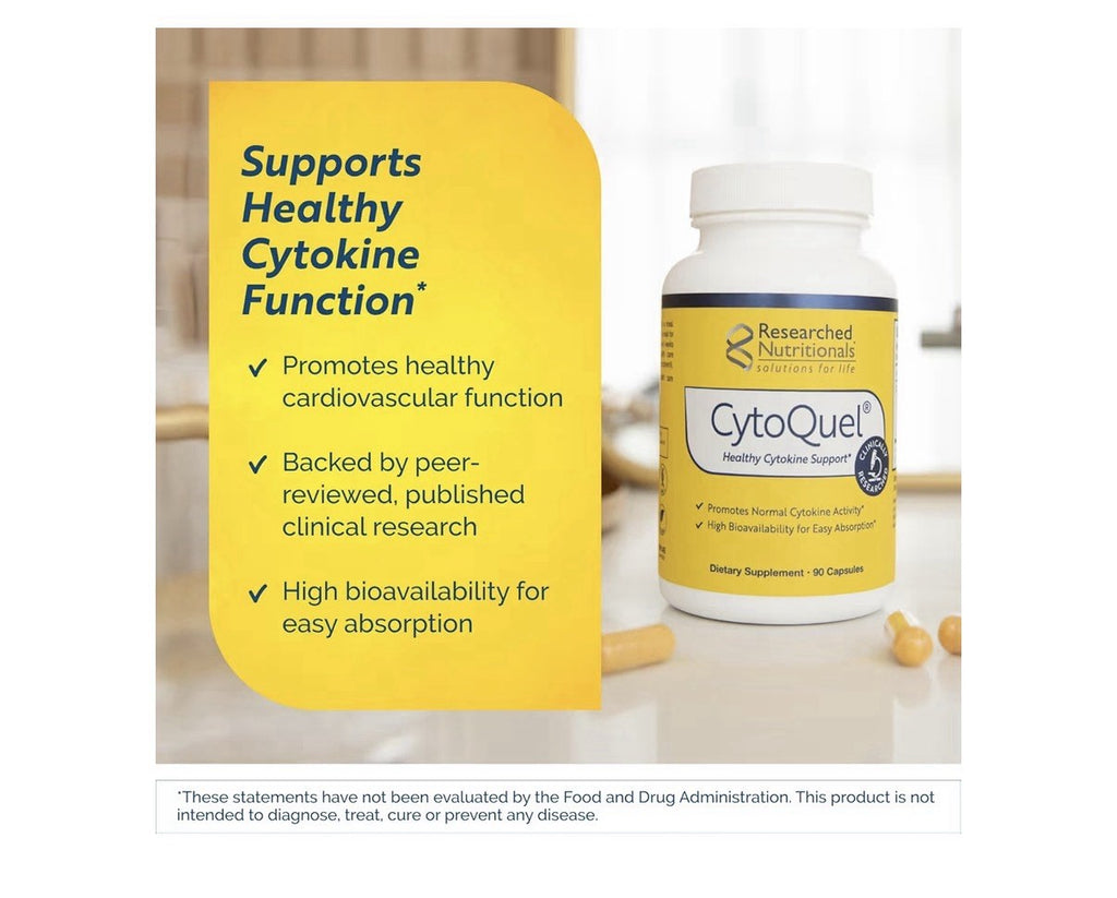 Researched Nutritionals CytoQuel Healthy Cytokine Support Supplement 90 Capsules