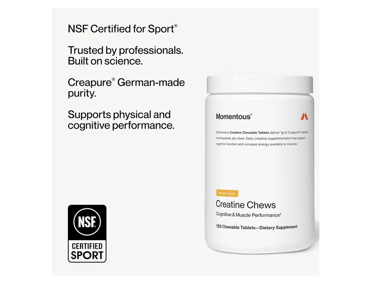 Momentous Creatine Chews Cognitive & Muscle Performance 150 Tablets Mango