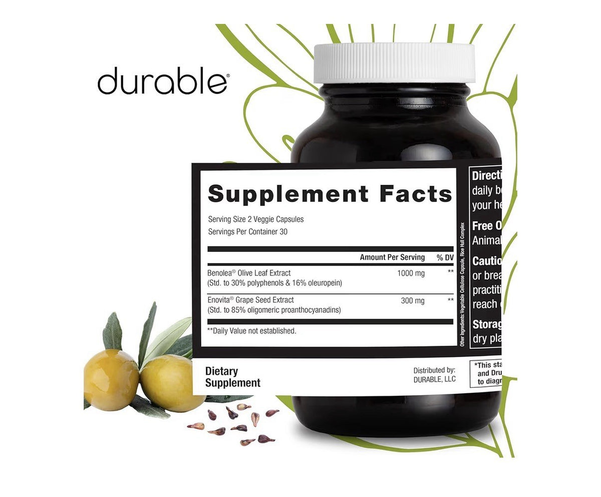 3 Packs Durable Blood Pressure Benolea Olive Leaf & Enovita Grape Seed Extract