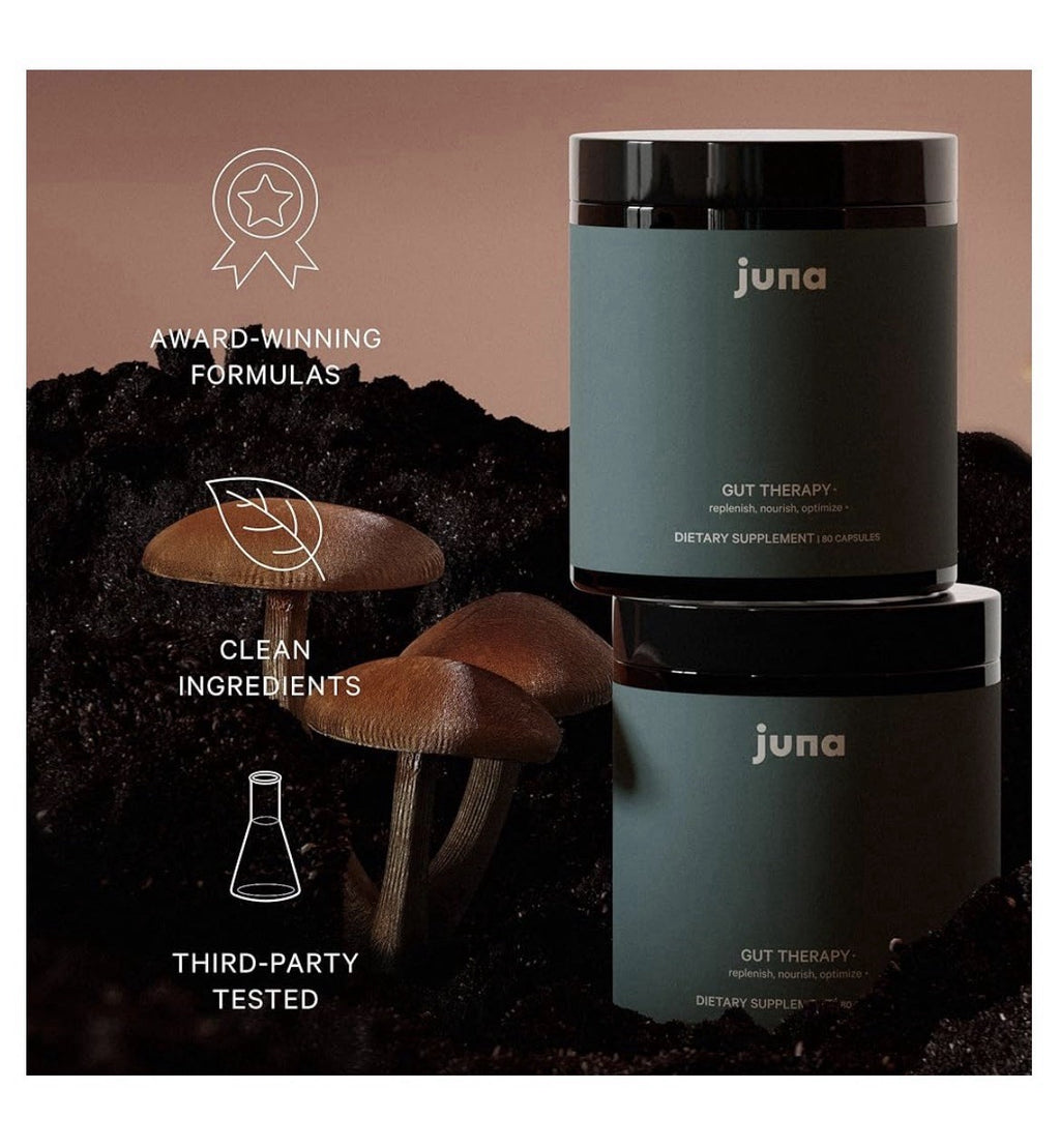 Juna Gut Therapy L-Glutamine Amino Acids Probiotics for Gut-Brain Support 80caps