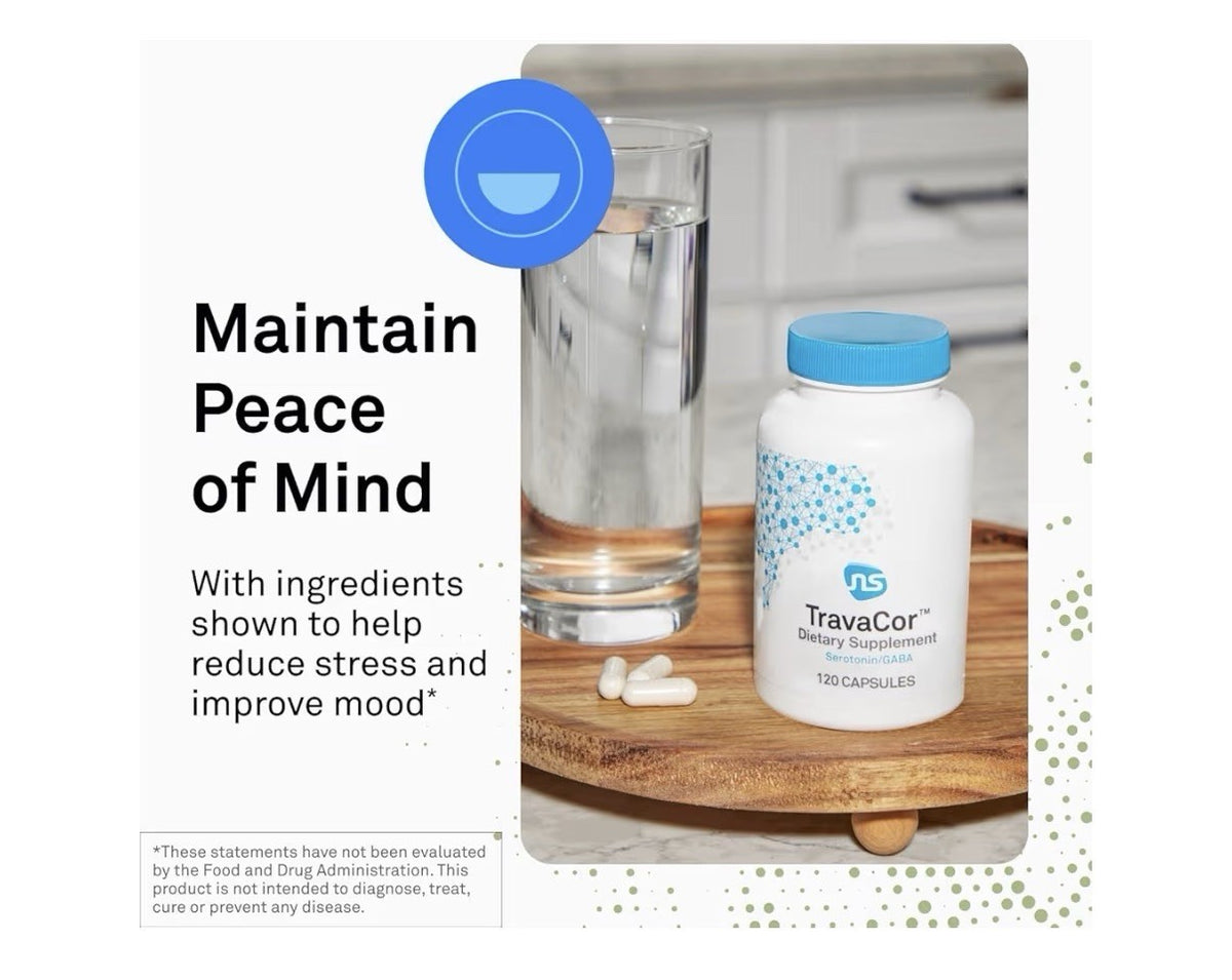 Neuroscience TravaCor Mood Support Stress And Emotional Support 60 Capsules
