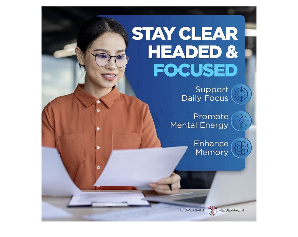 Supermed Research Midfull Clarity Elevate Your Mind Focus Brain Supplement 120ca