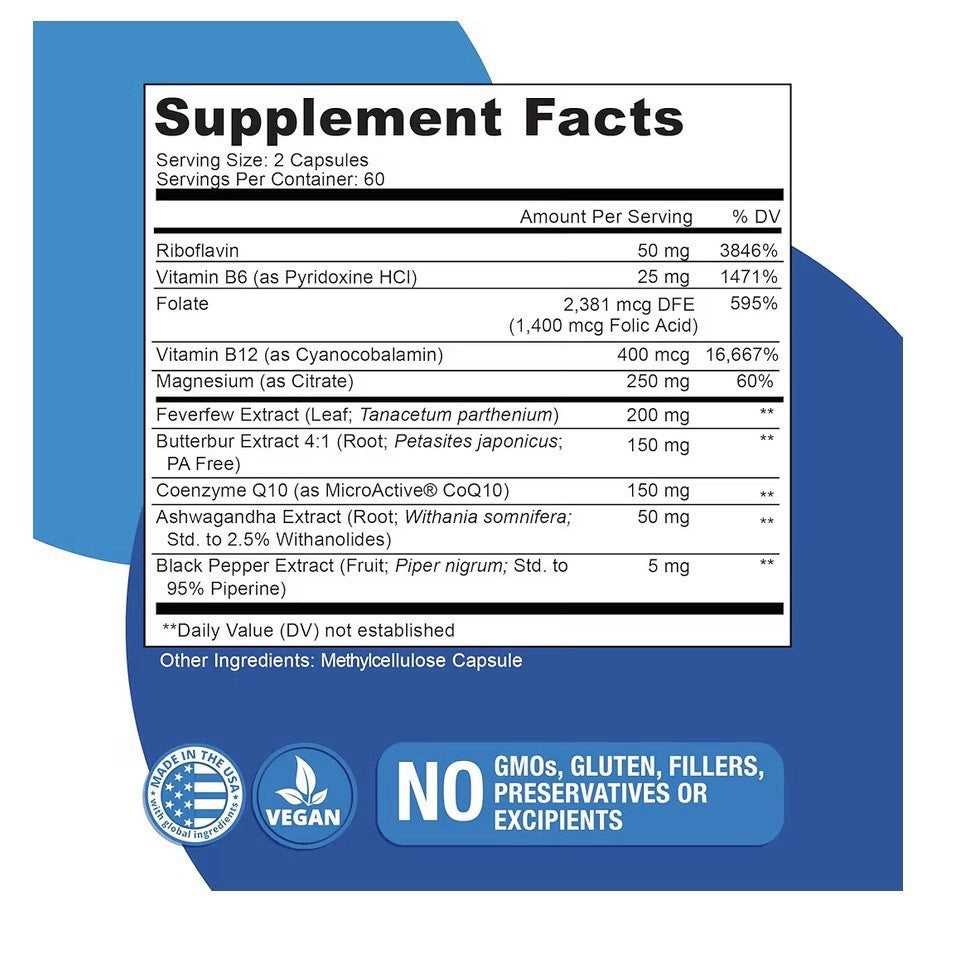 Naticura Migratone Healthy Brain Neurological Headache Support Formula 120 Caps