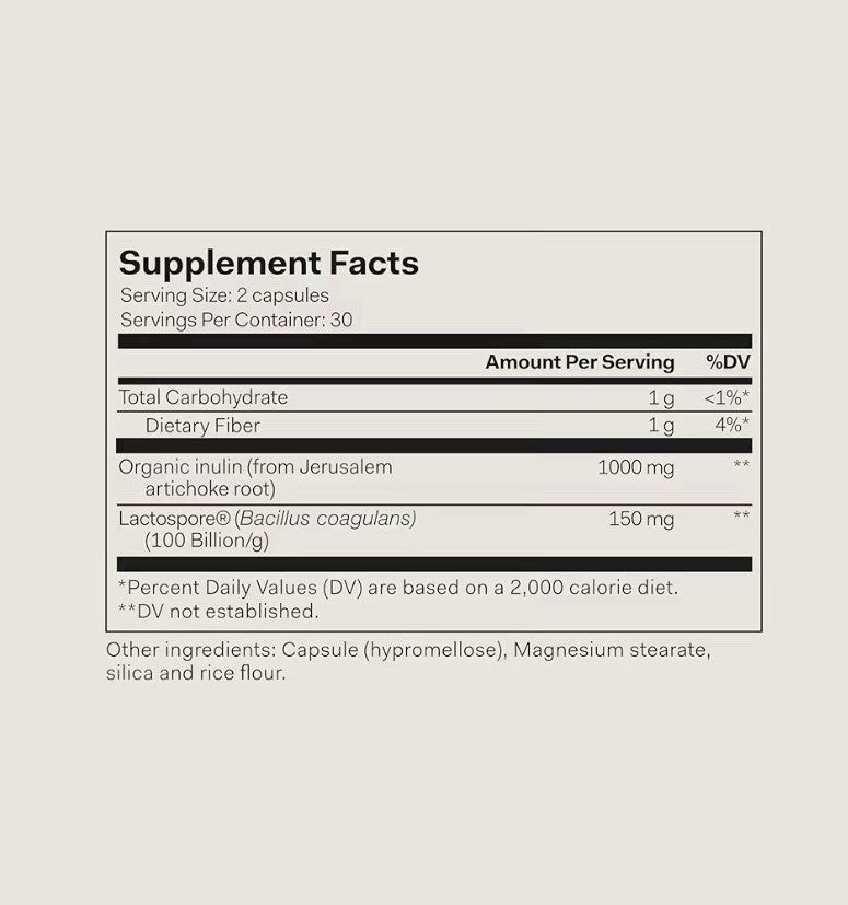 Nue Pre + Probiotic Everyday Gut Maintenance 15 Billion CFU Supplement 60Capsule