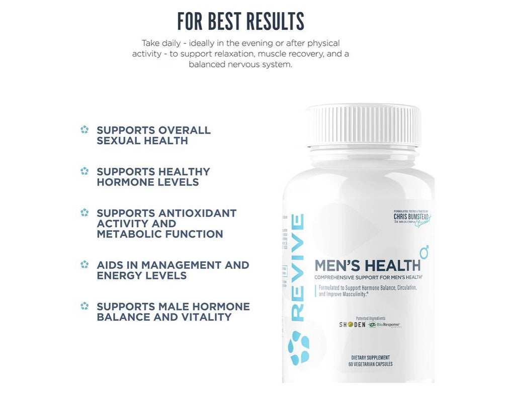 Revive MD Men’s Health Supports Hormone Balance Circulation Prostate 60 Capsules