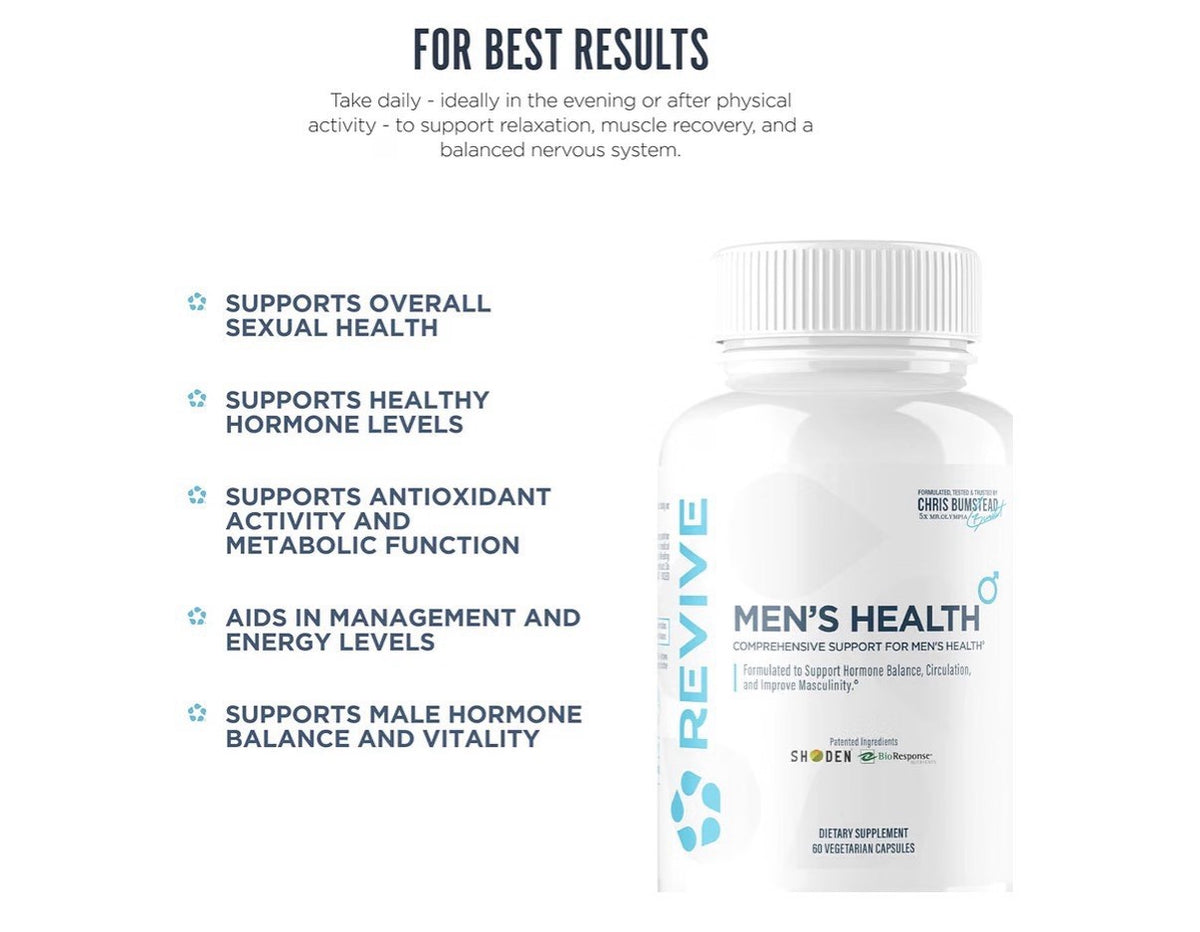 Revive MD Men’s Health Supports Hormone Balance Circulation Prostate 60 Capsules