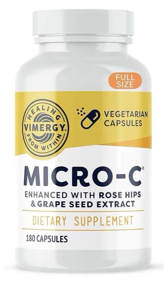 Vimergy Micro-C Vitamin C Capsules 500mg per Capsule Bones Immune Support 180cap