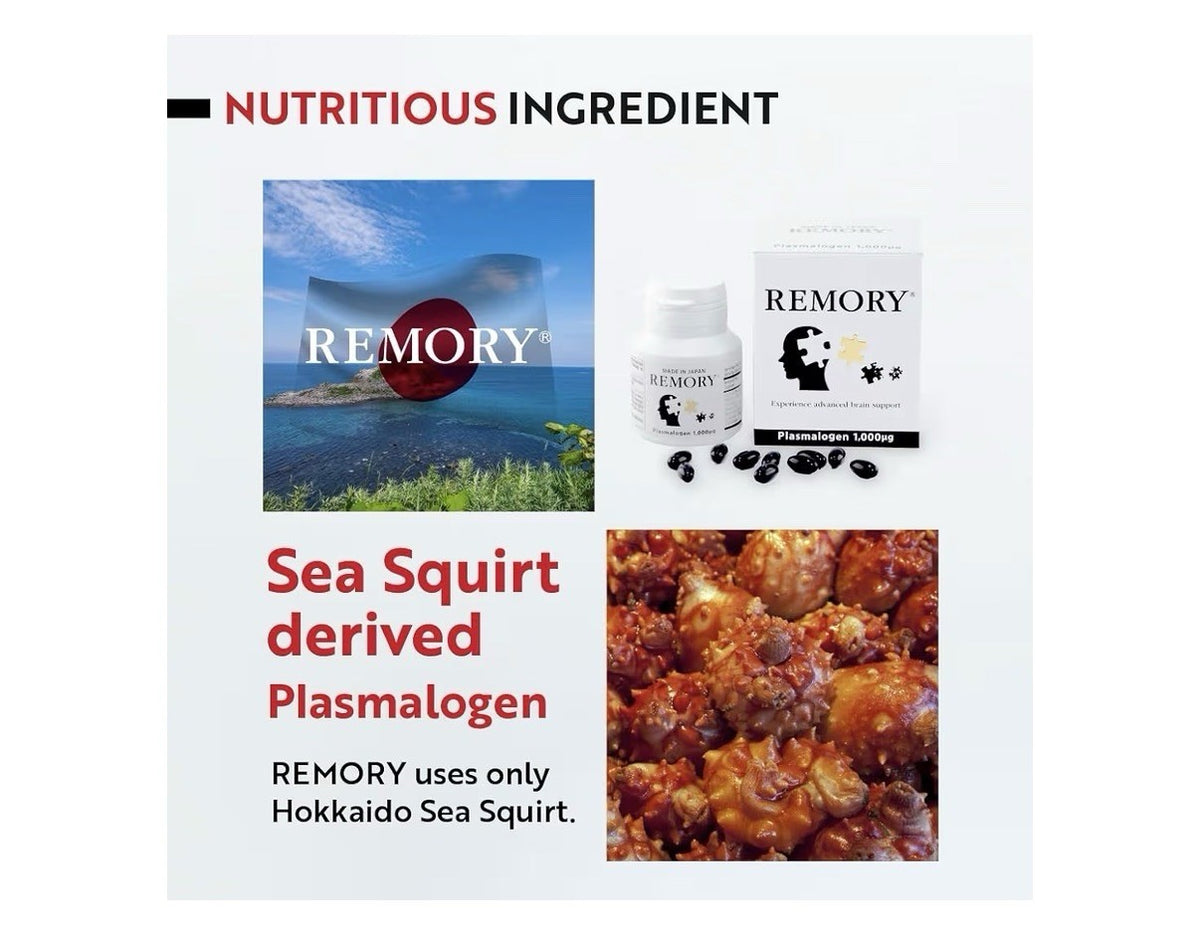REMORY Plasmalogen Sea Squirt Supplement Brain Health Support 30 Day Supply