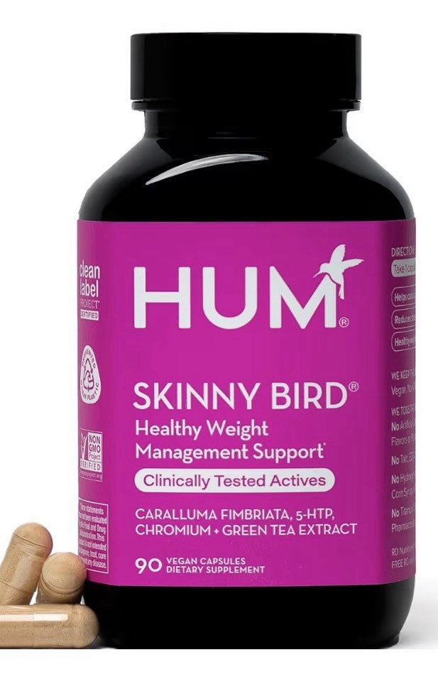 HUM Skinny Bird Healthy Weight Management Support Women Green Tea Extract 90caps