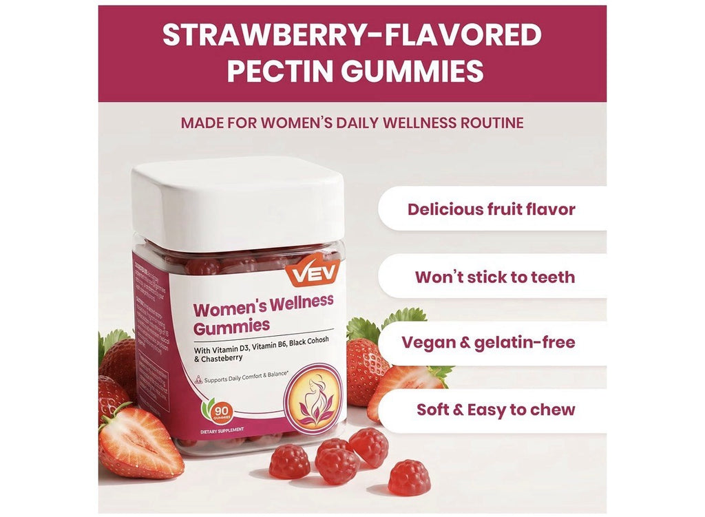 VEV Women’s Wellness Gummies Menopause Supports Daily Comfort & Balance 90gummie