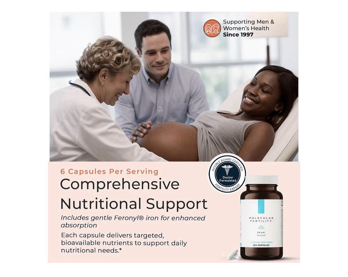Molecular Fertility Peak Prenatal Vitamins For Women 180 Capsules 30 Day Supply