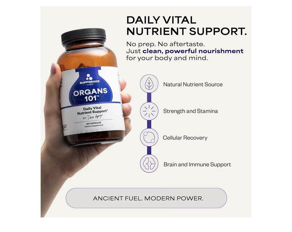 Suppgrade Labs Organs 101 Daily Vital Nutrient Support Grass-Fed Beef 180capsule