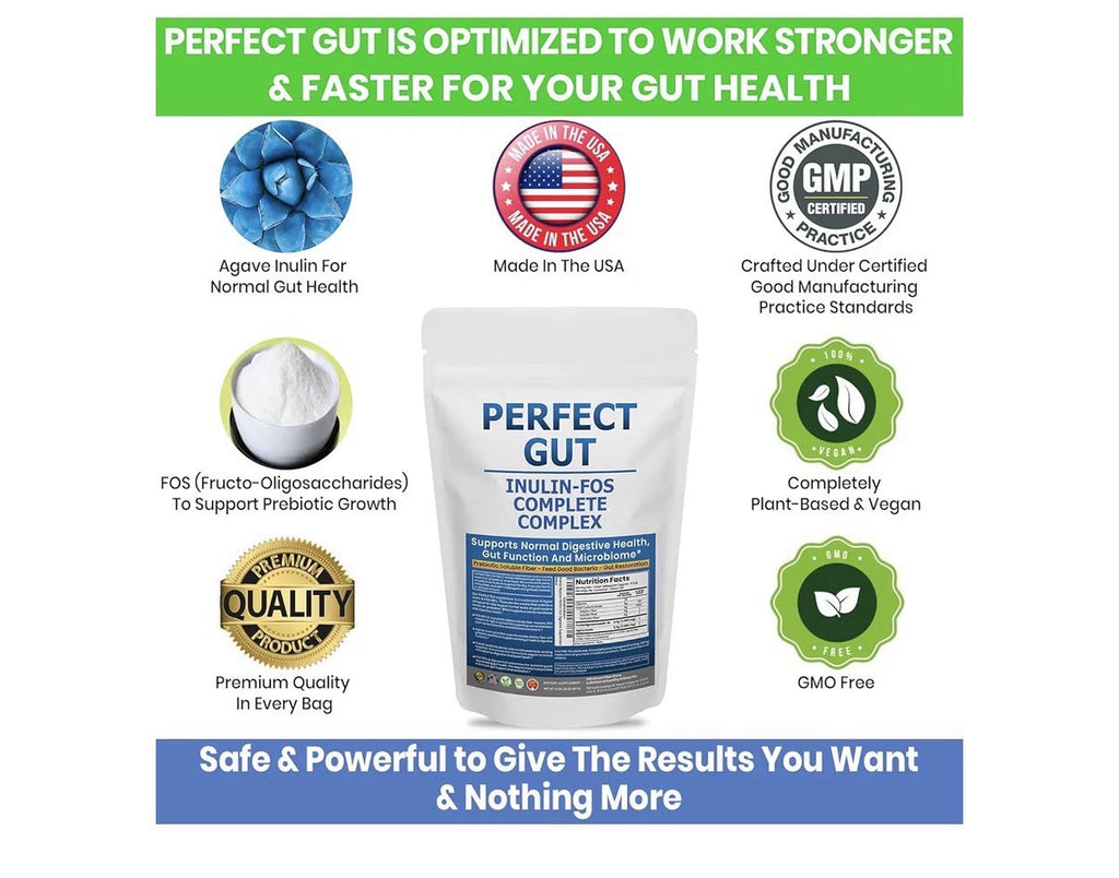 Perfect Gut: Inulin FOS Powder for Gut Health Prebiotic Inulin Prebiotic 2 LBS