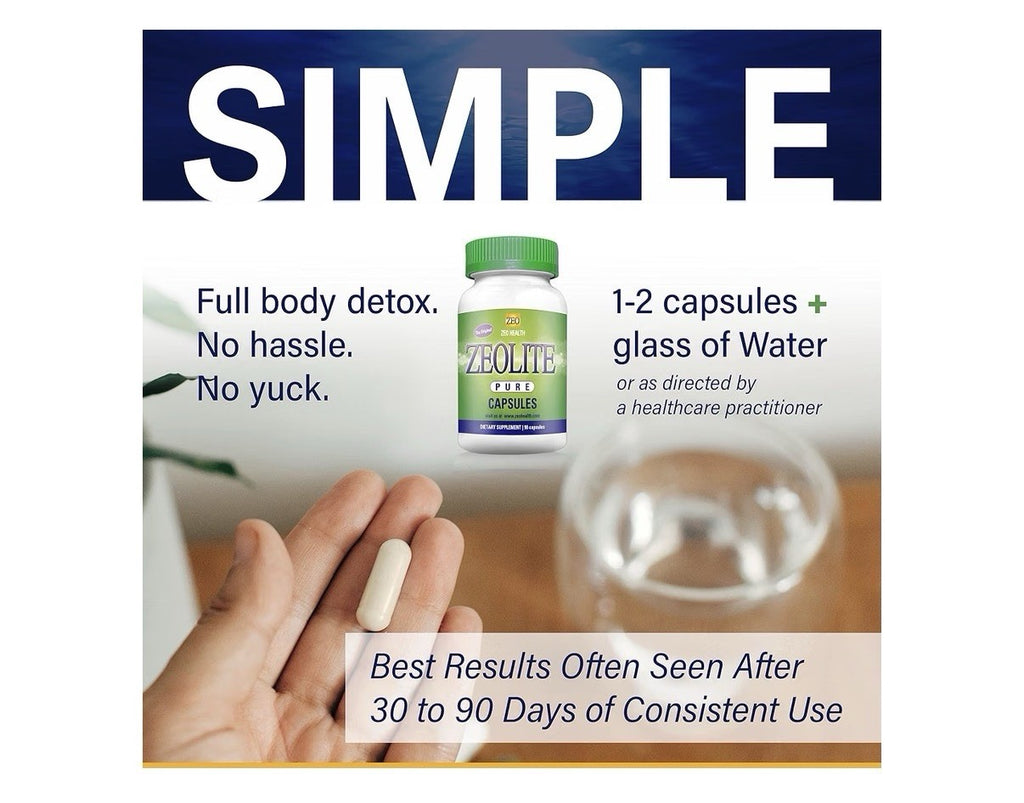 Zeo Health Zeolite Pure Capsules Zeolite Detox Full Body Cleanse 90 Capsules