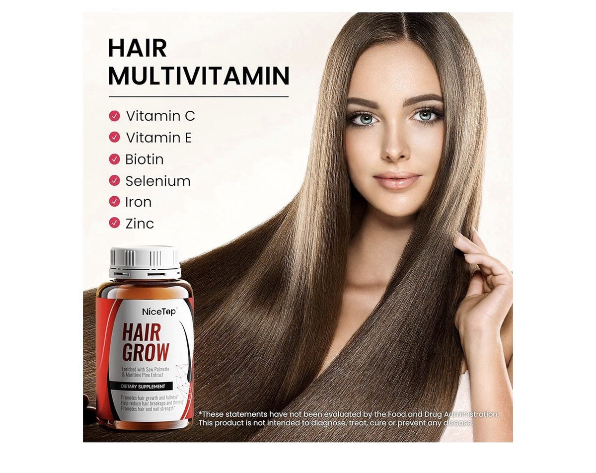 2 Pack NiceTop Hair Grow Supplement Hair Growth Fullness Reduce Hair Breakage