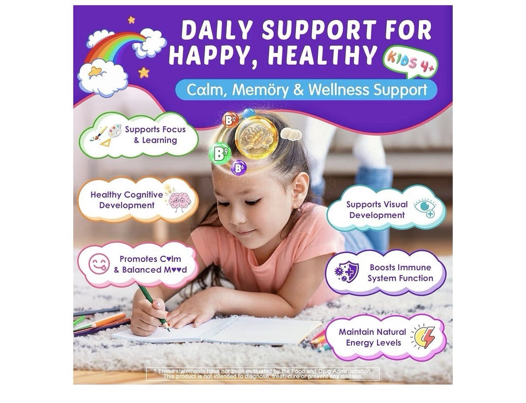 Nextdia Kids 4+ Brain Gummies Focus & Attention Cognitive Energy 60 Gummies
