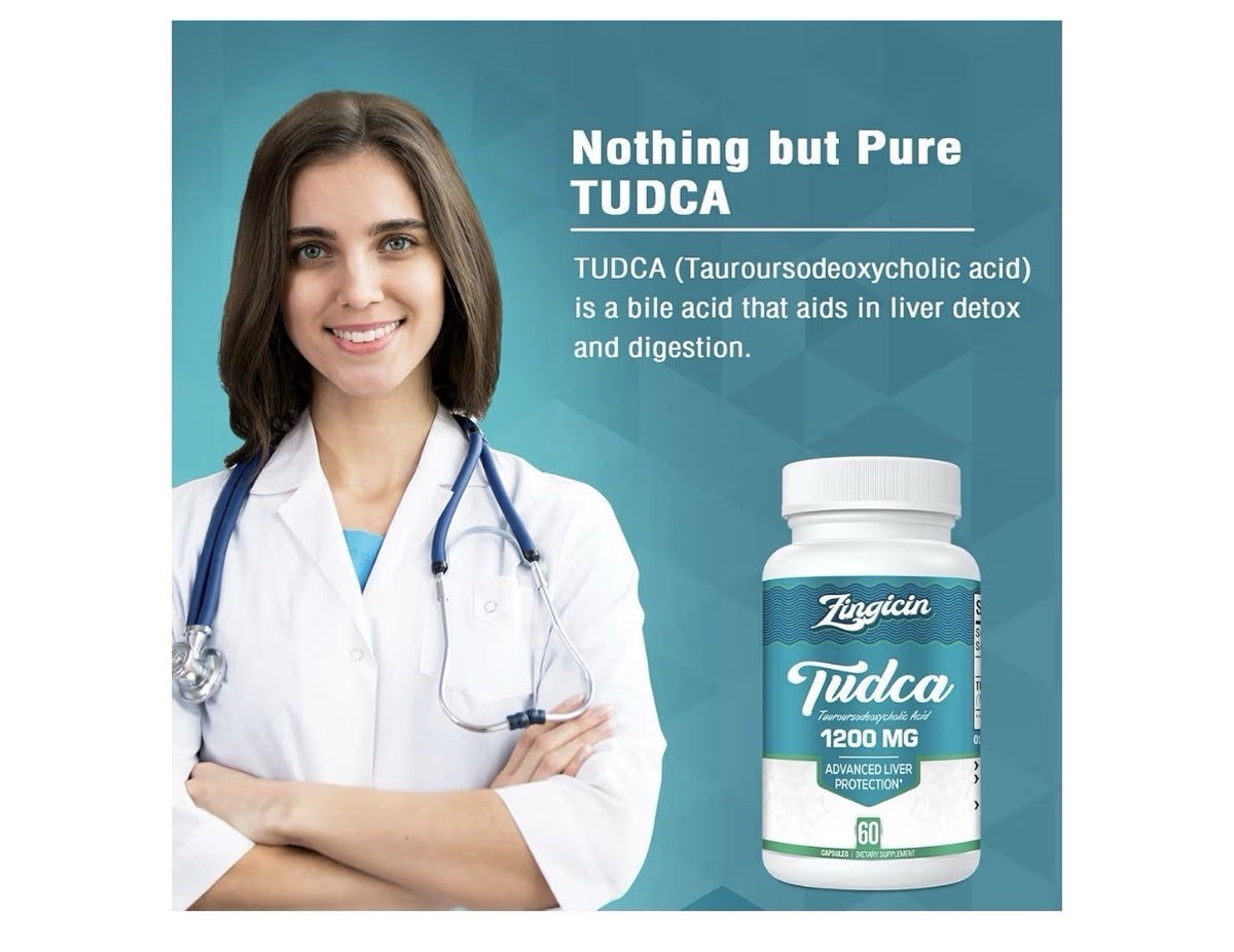 Zingicin TUDCA Supplement 1200mg Tauroursodeoxycholic Acid Liver Protection 60c