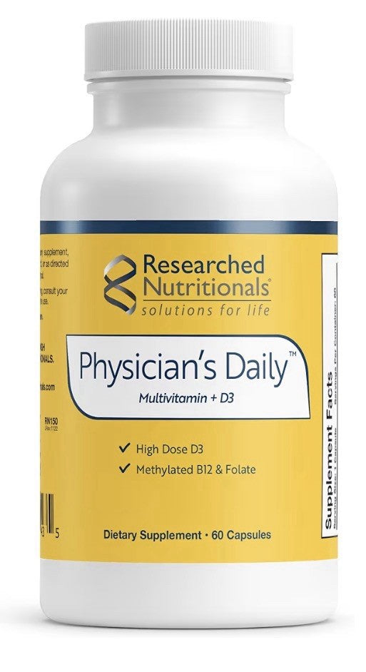Researched Nutritionals Physician's Daily Multivitamin + D3 Supplement 60capsule