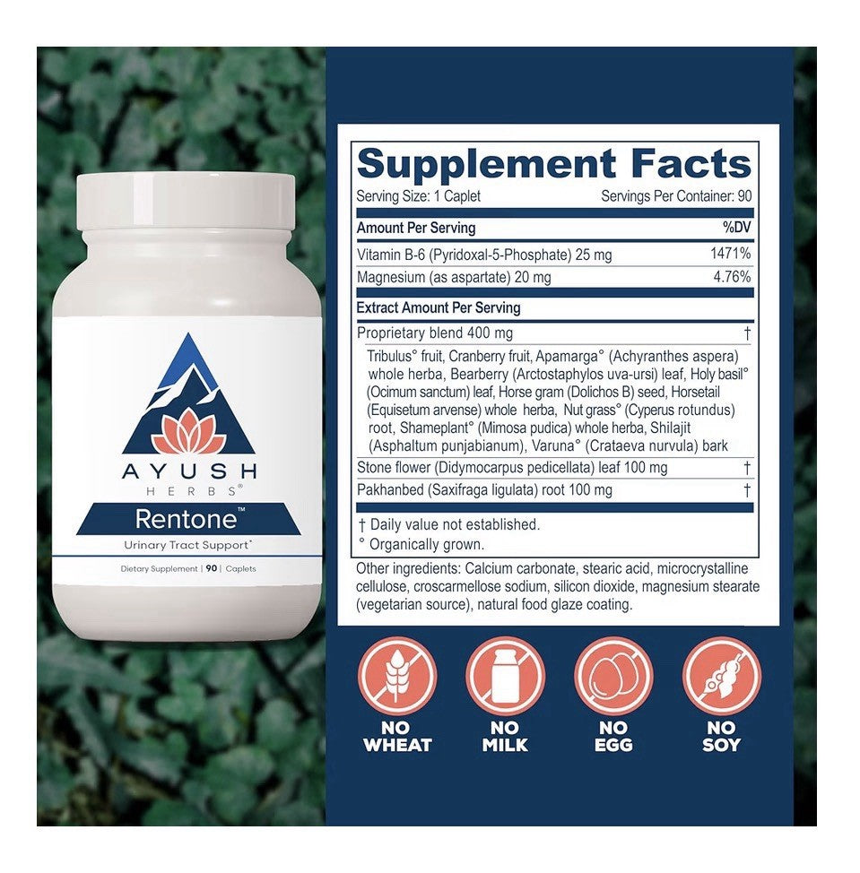 Ayush Herbs Rentone Kidney Urinary Tract Support Supplement with Cranberry 90cap