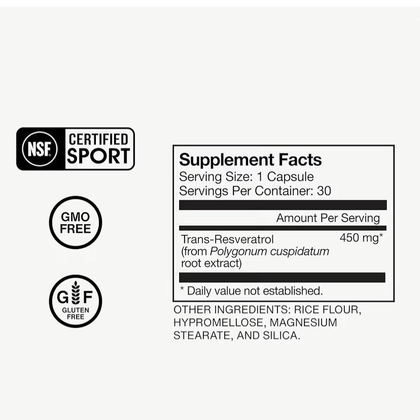 Momentous Resveratrol Foundational Health Healthy Aging Brain Heart Support 30ca