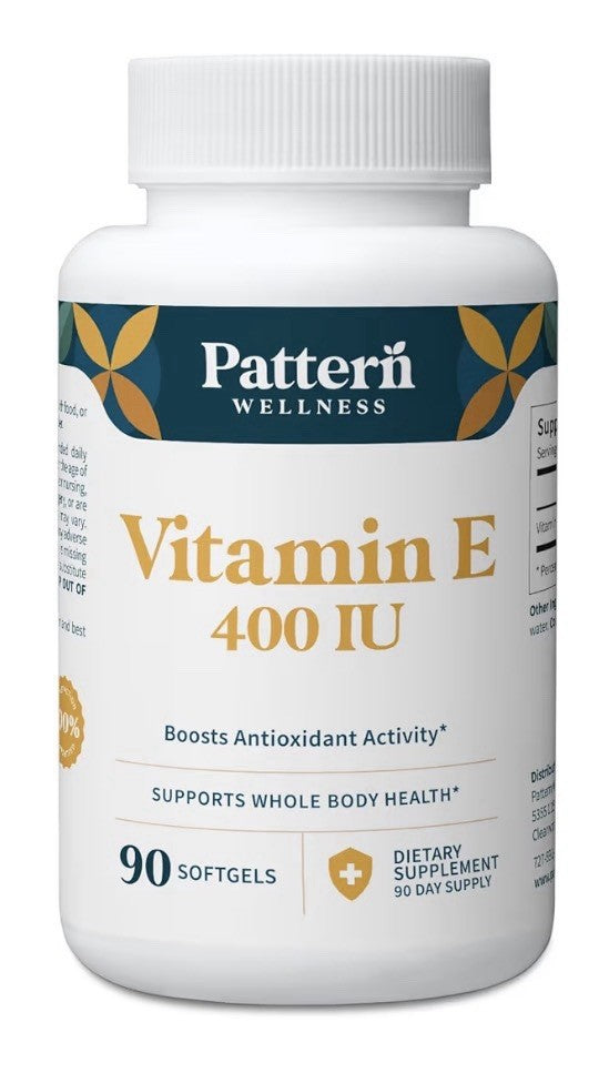 Pattern Wellness Vitamin E 400 IU Supports Antioxidant Whole Body Health 90sgel
