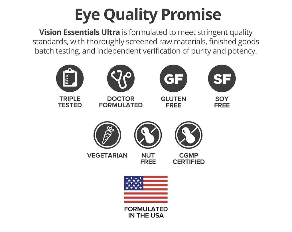 Dr. Whitaker's Vision Essentials Ultra For Macular Vision Health Dry Eyes 30Caps