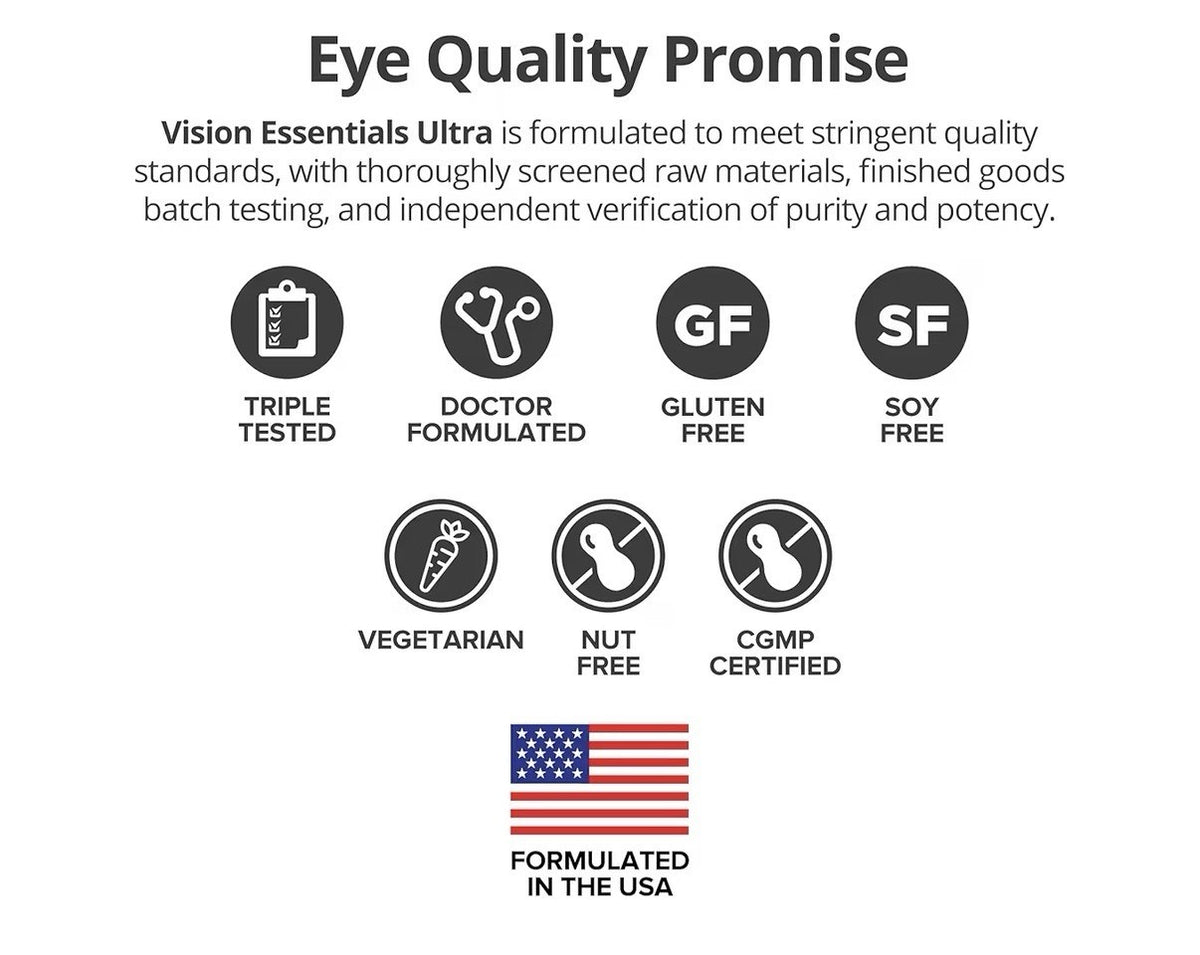 Dr. Whitaker's Vision Essentials Ultra For Macular Vision Health Dry Eyes 30Caps