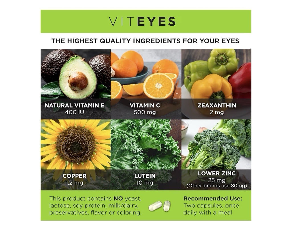 Viteyes AREDS 2 Classic Based Formula Eye Macular Vision Health Support 180 Caps