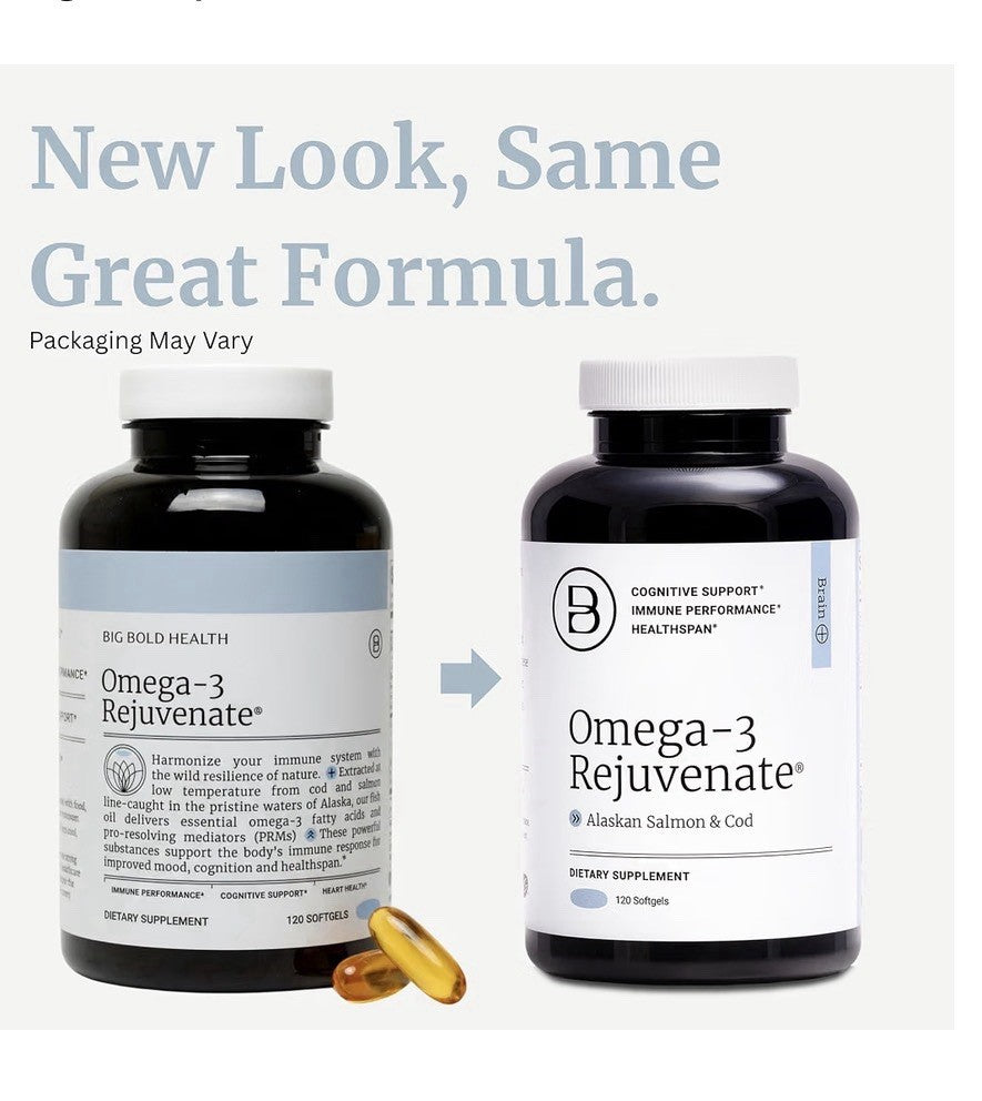 BIG BOLD HEALTH Omega-3 Rejuvenate Wild Alaskan Fish Oil Supplement EPA DHA 120s