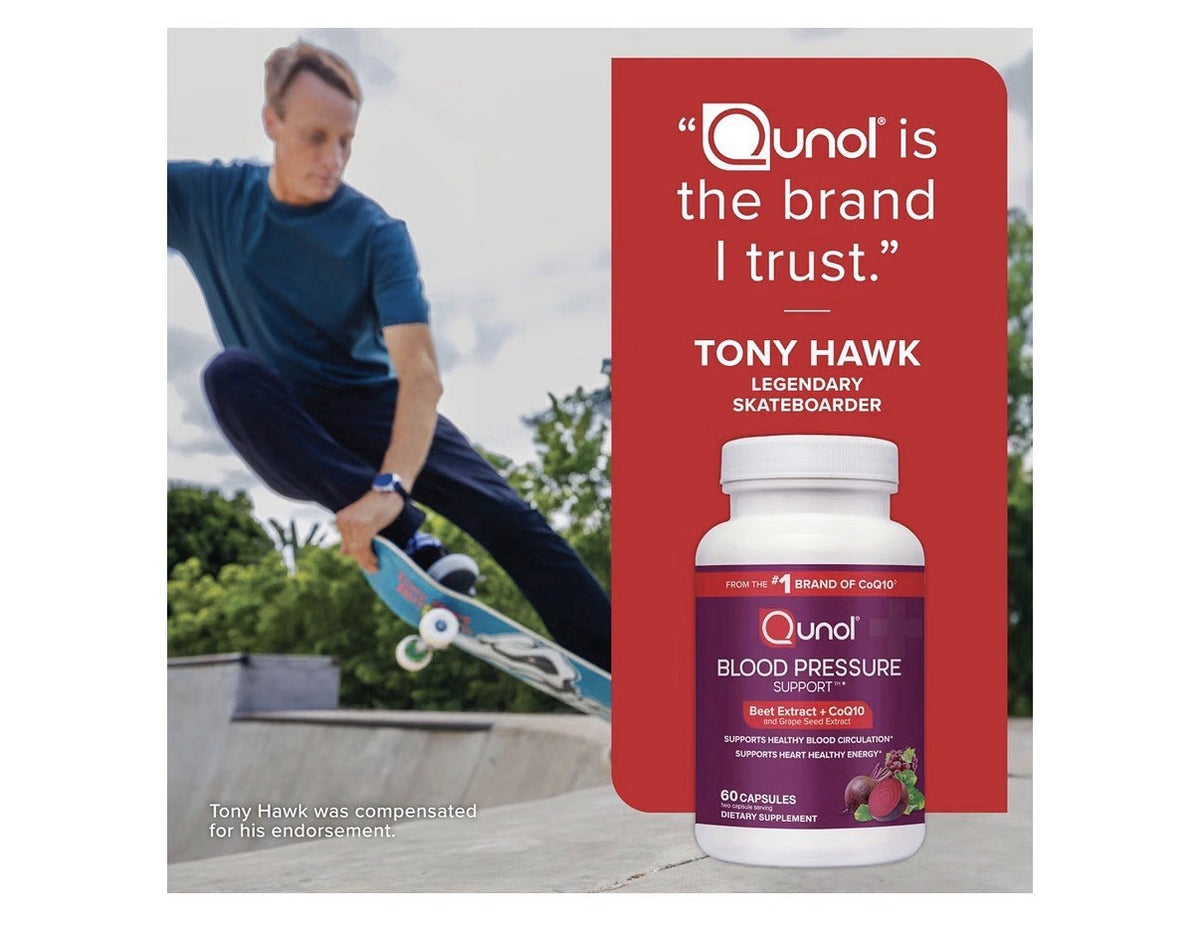 Qunol Blood Pressure Support Beet Extract with CoQ10 Heart Health Energy 60 Caps