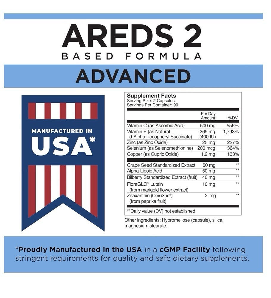Viteyes AREDS 2 Advanced Based Formula Eye Macular Vision Health Support 180caps