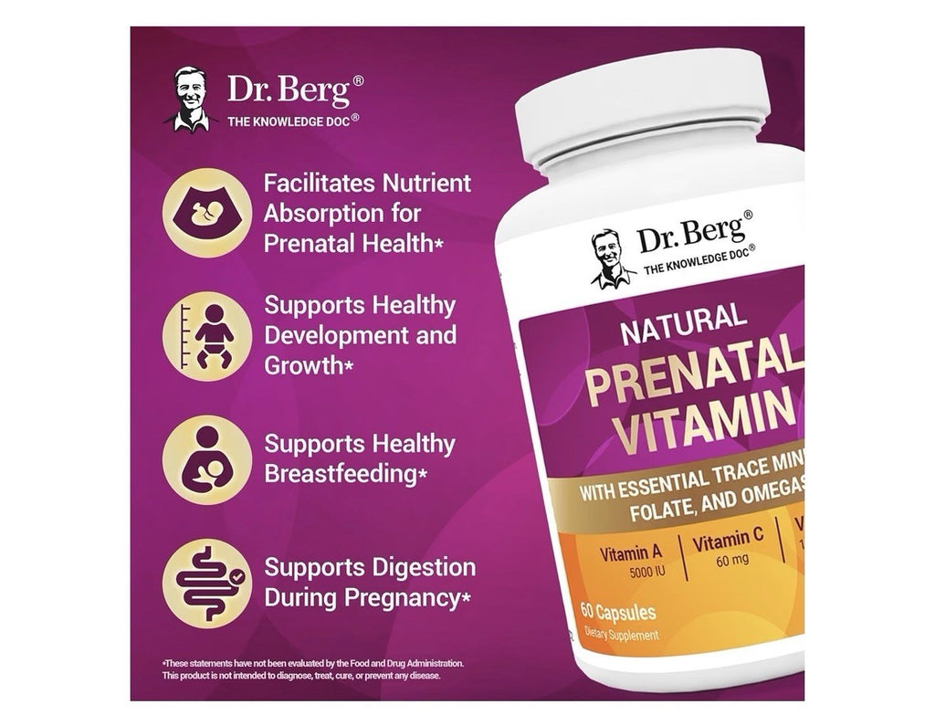 Dr. Berg Natural Prenatal Vitamin With Essential Trace Mineral Folate Omegas 60c