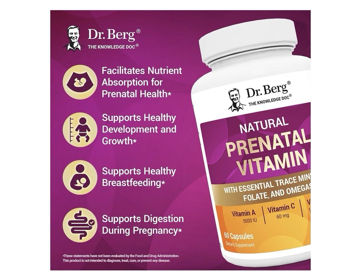 Dr. Berg Natural Prenatal Vitamin With Essential Trace Mineral Folate Omegas 60c