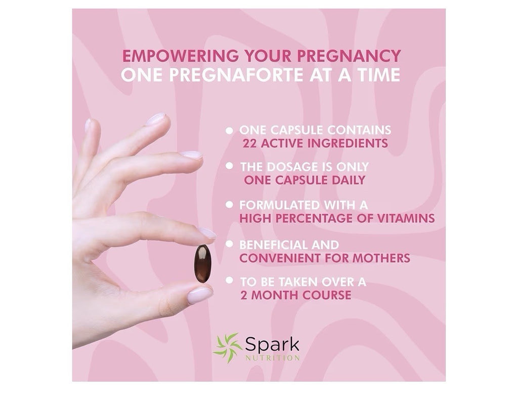 Spark Nutrition Pregnaforte 1 a day Prenatal vitamins for women 2 month Supply