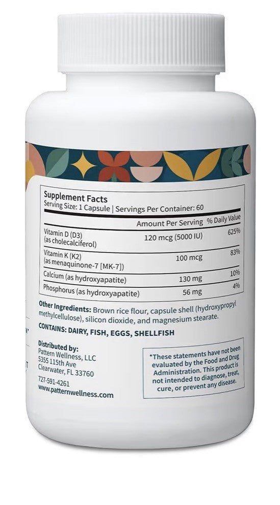 Pattern Wellness Vitamin K2 & D3 Heart Blood Circulation Bone Support 2 Pack