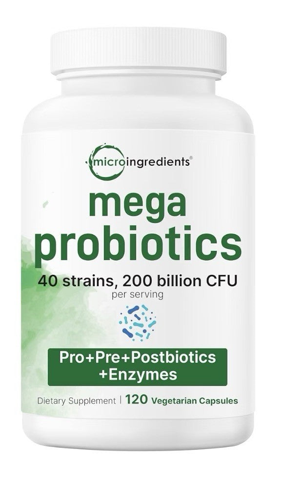 Micro Ingredients Mega Probiotics 40 Strains 200 Billion CFU 120 Veggie Capsules