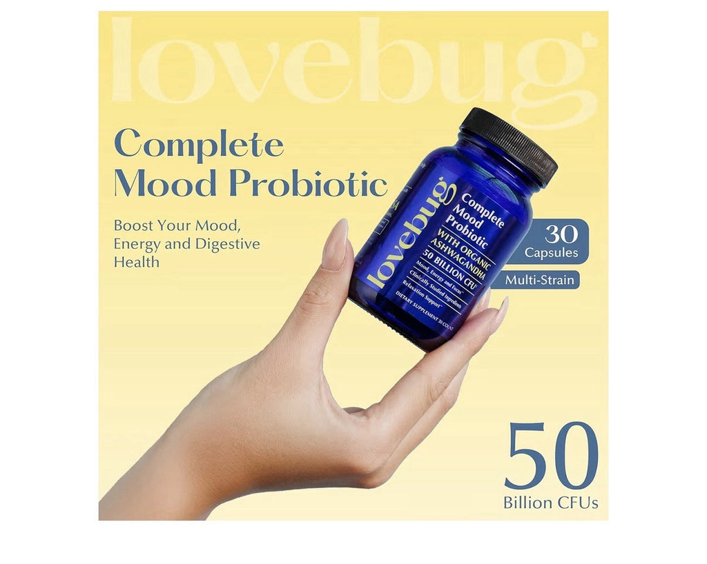 LoveBug Complete Mood Probiotics for Women 50 Billion CFU Mood Digestive 30 Caps