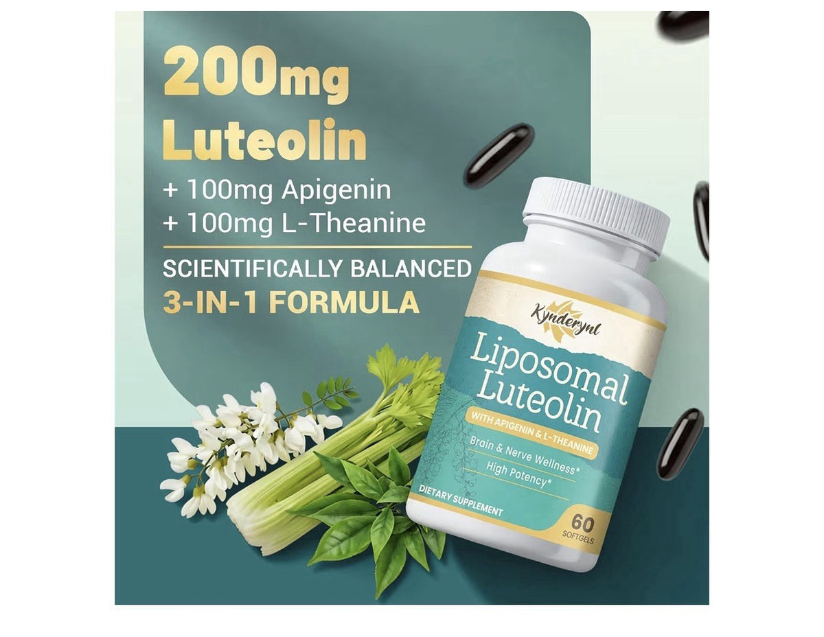 2 Pack Kynderynl Liposomal Luteolin 200mg Supplement Brain Nerve Wellness
