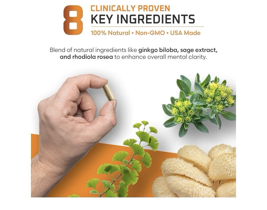 Ben's Natural Health Mind & Memory Nootropic Clarity Recall Focus Support 90caps