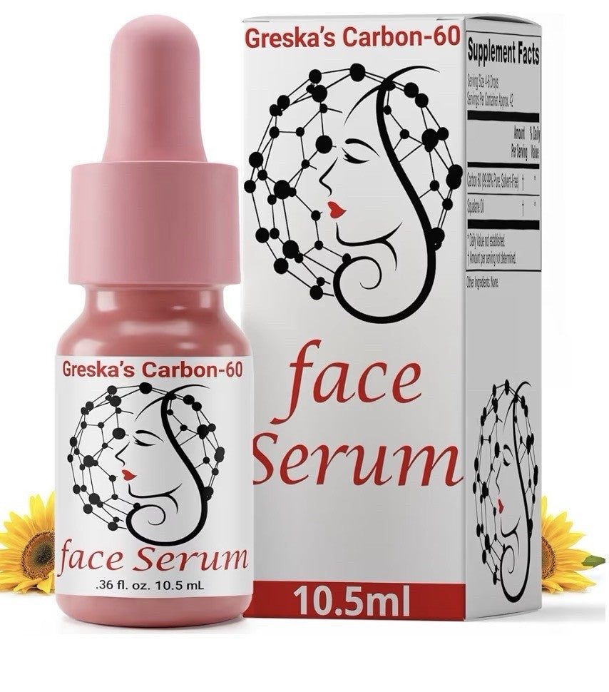 Greska's Carbon 60 Face Serum Skin Daily Moisturizer Recovery Repair 10ml